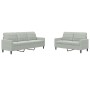Juego de sofás con cojines 2 piezas terciopelo gris claro de , Sofás - Ref: Foro24-3278391, Precio: 457,59 €, Descuento: %