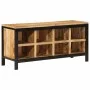 Banco zapatero de madera maciza de mango rugosa 110x35x51 cm de , Zapateros y organizadores de calzado - Ref: Foro24-358508, ...