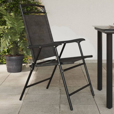 Sillas de jardín plegables 8 uds acero y textileno gris melange de , Sillas de jardín - Ref: Foro24-3157294, Precio: 321,35 €...
