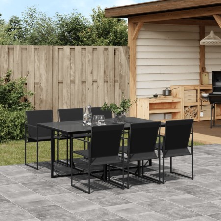 Juego de comedor para jardín 7 piezas textilene negro de , Conjuntos de jardín - Ref: Foro24-3295119, Precio: 338,49 €, Descu...