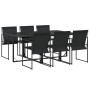 Juego de comedor para jardín 7 piezas textilene negro de , Conjuntos de jardín - Ref: Foro24-3295119, Precio: 338,49 €, Descu...