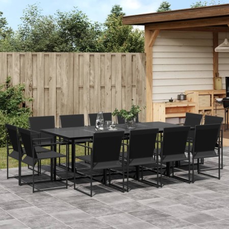 Juego de comedor de jardín 13 piezas textileno negro de , Conjuntos de jardín - Ref: Foro24-3295125, Precio: 607,42 €, Descue...