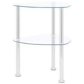 Mesa auxiliar de ordenador vidrio transparente 38x38x50 cm en Mesas auxiliares | Comprar online en Foru.es