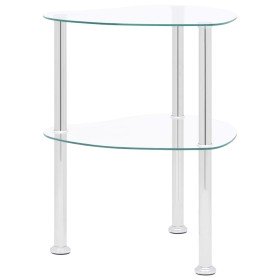 Mesa auxiliar de ordenador vidrio transparente 38x38x50 cm en Mesas auxiliares | Comprar online en Foru.es