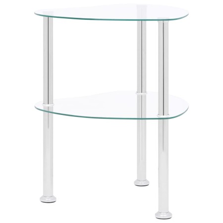 Mesa auxiliar de ordenador vidrio transparente 38x38x50 cm en Mesas auxiliares | Comprar online en Foru.es