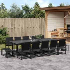 Juego de comedor de jardín 15 piezas textileno negro de , Conjuntos de jardín - Ref: Foro24-3295131, Precio: 700,14 €, Descue...