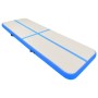 Esterilla inflable de gimnasia con bomba PVC azul 400x100x15 cm de vidaXL, Esteras para pilates y yoga - Ref: Foro24-92662, P...