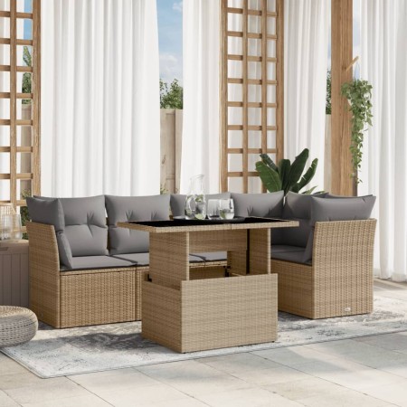 Juego de sofás jardín con cojines 6 pzas ratán sintético beige de , Conjuntos de jardín - Ref: Foro24-3266569, Precio: 415,05...