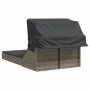 Double sun lounger with canopy and gray synthetic rattan cushions by , Loungers - Ref: Foro24-368639, Price: 278,94 €, Discou...