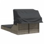 Tumbona doble con capota y cojines ratán sintético gris de , Tumbonas - Ref: Foro24-368639, Precio: 278,48 €, Descuento: %