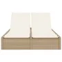 Doppel-Liegestuhl mit beigen Kunststoff-Rattan-Kissen. von , Liegen - Ref: Foro24-368632, Preis: 259,59 €, Rabatt: %