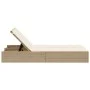 Doppel-Liegestuhl mit beigen Kunststoff-Rattan-Kissen. von , Liegen - Ref: Foro24-368632, Preis: 259,59 €, Rabatt: %