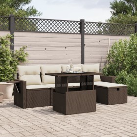 Set sofás de jardín 6 piezas y cojines ratán sintético marrón de , Conjuntos de jardín - Ref: Foro24-3274973, Precio: 405,22 ...