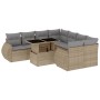 Set de sofás de jardín 9 pzas con cojines ratán sintético beige de , Conjuntos de jardín - Ref: Foro24-3268429, Precio: 593,4...