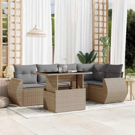 Juego de sofás jardín con cojines 6 pzas ratán sintético beige de , Conjuntos de jardín - Ref: Foro24-3268519, Precio: 442,04...