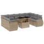 Juego de sofás jardín con cojines beige 10 pzas ratán sintético de , Conjuntos de jardín - Ref: Foro24-3268739, Precio: 700,3...