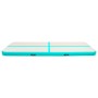 Esterilla inflable de gimnasia y bomba PVC verde 500x100x15 cm de vidaXL, Esteras para pilates y yoga - Ref: Foro24-92666, Pr...