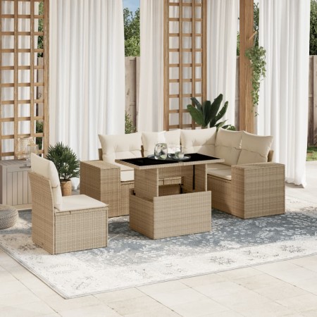 Juego de sofás jardín con cojines 6 pzas ratán sintético beige de , Conjuntos de jardín - Ref: Foro24-3269168, Precio: 464,97...