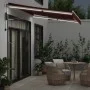 Toldo retráctil automático con luces LED burdeos 350x250 cm de , Toldos - Ref: Foro24-3214973, Precio: 487,62 €, Descuento: %