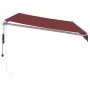 Toldo retráctil automático con luces LED burdeos 350x250 cm de , Toldos - Ref: Foro24-3214973, Precio: 487,62 €, Descuento: %