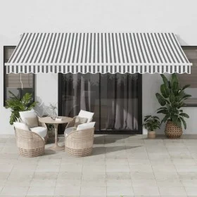 Retractable automatic awning in anthracite gray and white, 450x300 cm. by , Awnings - Ref: Foro24-3310234, Price: 382,82 €, D...