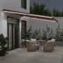Toldo retráctil manual con luces LED marrón 500x300 cm de , Toldos - Ref: Foro24-3215383, Precio: 436,79 €, Descuento: %