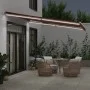 Toldo retráctil manual con luces LED marrón 400x350 cm de , Toldos - Ref: Foro24-3215388, Precio: 374,65 €, Descuento: %