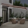 Toldo retráctil manual con luces LED marrón 400x350 cm de , Toldos - Ref: Foro24-3215388, Precio: 410,00 €, Descuento: %
