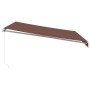 Toldo retráctil manual con luces LED marrón 400x350 cm de , Toldos - Ref: Foro24-3215388, Precio: 410,00 €, Descuento: %