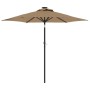 Sombrilla jardín con luces LED poste acero taupe 225x225x212cm de , Sombrillas - Ref: Foro24-4005069, Precio: 94,42 €, Descue...