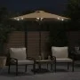 Sombrilla jardín con luces LED poste acero taupe 225x225x212cm de , Sombrillas - Ref: Foro24-4005069, Precio: 75,06 €, Descue...