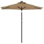 Sombrilla jardín con luces LED poste acero taupe 225x225x212cm de , Sombrillas - Ref: Foro24-4005069, Precio: 75,06 €, Descue...