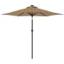 Sombrilla jardín con luces LED poste acero taupe 225x225x212cm de , Sombrillas - Ref: Foro24-4005069, Precio: 75,06 €, Descue...