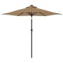 Sombrilla jardín con luces LED poste acero taupe 225x225x212cm de , Sombrillas - Ref: Foro24-4005069, Precio: 94,42 €, Descue...