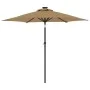 Sombrilla jardín con luces LED poste acero taupe 225x225x212cm de , Sombrillas - Ref: Foro24-4005069, Precio: 75,06 €, Descue...