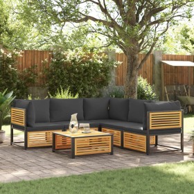 Set de sofás de jardín con cojines 6 pzas madera maciza acacia de , Conjuntos de jardín - Ref: Foro24-3214883, Precio: 784,12...