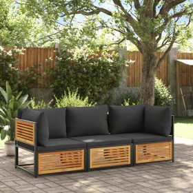 Set de sofás de jardín con cojines 3 pzas madera maciza acacia de , Conjuntos de jardín - Ref: Foro24-3214888, Precio: 427,21...