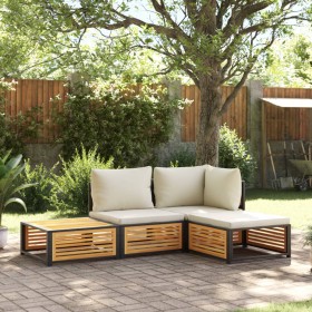 Set sofás de jardín con cojines 4 pzas madera maciza de acacia de , Conjuntos de jardín - Ref: Foro24-3214906, Precio: 448,86...