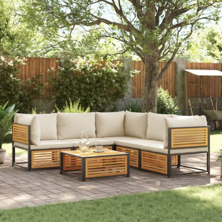 Set de sofás de jardín con cojines 6 pzas madera maciza acacia de , Conjuntos de jardín - Ref: Foro24-3214912, Precio: 752,04...