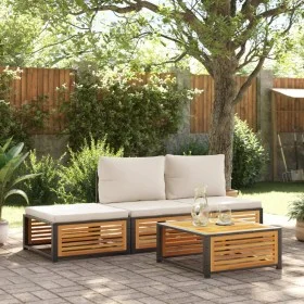 Set sofás de jardín con cojines 4 pzas madera maciza de acacia de , Conjuntos de jardín - Ref: Foro24-3214931, Precio: 423,15...