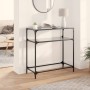 Mesa consola con superficie de vidrio negro acero 80x35x81 cm de , Mesas consola - Ref: Foro24-846025, Precio: 51,32 €, Descu...