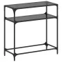Mesa consola con superficie de vidrio negro acero 80x35x81 cm de , Mesas consola - Ref: Foro24-846025, Precio: 50,67 €, Descu...