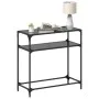 Mesa consola con superficie de vidrio negro acero 80x35x81 cm de , Mesas consola - Ref: Foro24-846025, Precio: 50,67 €, Descu...