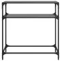 Mesa consola con superficie de vidrio negro acero 80x35x81 cm de , Mesas consola - Ref: Foro24-846025, Precio: 50,67 €, Descu...