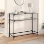 Mesa consola con superficie de vidrio negro acero 98x35x81 cm de , Mesas consola - Ref: Foro24-846027, Precio: 56,68 €, Descu...
