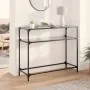 Mesa consola con superficie de vidrio negro acero 98x35x81 cm de , Mesas consola - Ref: Foro24-846027, Precio: 55,50 €, Descu...