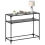 Mesa consola con superficie de vidrio negro acero 98x35x81 cm de , Mesas consola - Ref: Foro24-846027, Precio: 55,50 €, Descu...