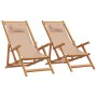 Sillas de playa plegables 2 unidades tela y madera maciza taupe de , Sillas de jardín - Ref: Foro24-3214488, Precio: 175,01 €...