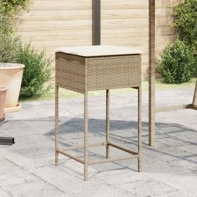 Taburetes de cocina con cojines 2 uds ratán sintético beige de , Sillas de jardín - Ref: Foro24-368321, Precio: 92,41 €, Desc...