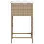 Taburetes de cocina con cojines 2 uds ratán sintético beige de , Sillas de jardín - Ref: Foro24-368321, Precio: 94,05 €, Desc...